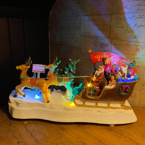 Luville Christmas Santa and Sleigh LED Lit Animated Decoration