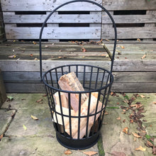 Load image into Gallery viewer, Black Fire Pit Basket 39cm with Handle

