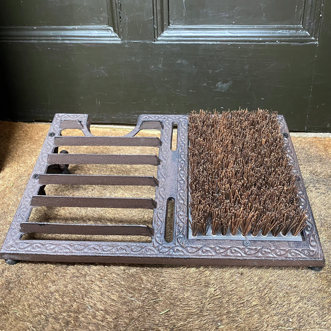 Cast Iron Shoe Brush with Boot Jack and Scraper