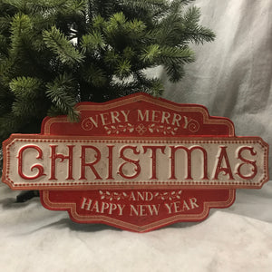Red Merry Christmas Sign