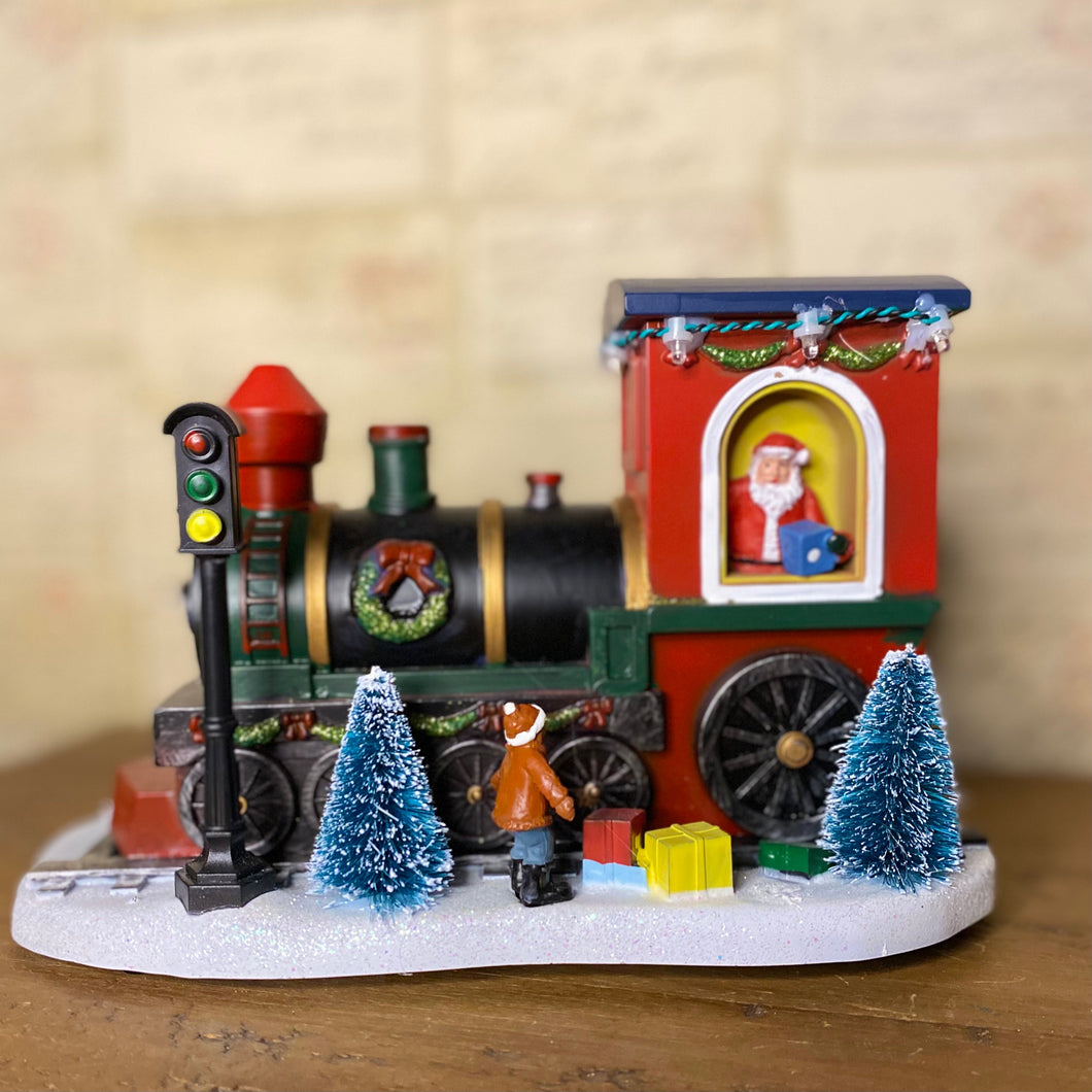 Christmas Train Lit Decoration with Smoke and Sound