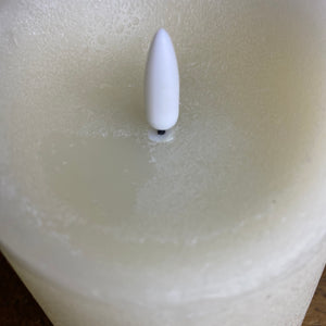 13 x 9cm Cream FlickaBright Textured Candle with Timer