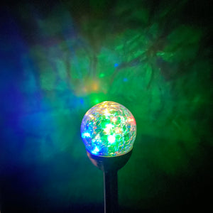 Noma Solar Set of 4 Multi Coloured Crackle Ball Stake Lights