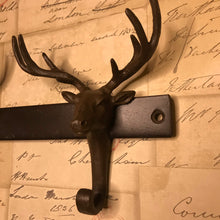 Load image into Gallery viewer, Triple Stag Coat Hook
