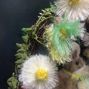 Decorative Spring Easter Wreath with Rabbit