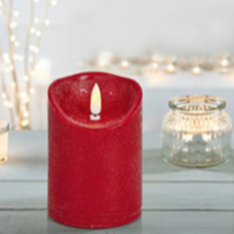 Load image into Gallery viewer, Red 13 x 9cm FlickaBright Textured Candle with Timer
