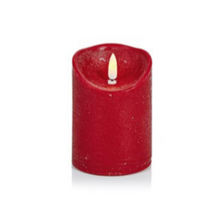 Load image into Gallery viewer, Red 13 x 9cm FlickaBright Textured Candle with Timer
