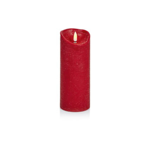 Red 23 x 9cm FlickaBright Textured Candle with Timer