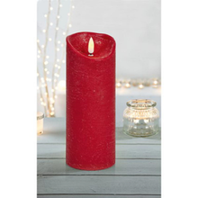 Load image into Gallery viewer, Red 23 x 9cm FlickaBright Textured Candle with Timer
