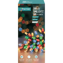 Load image into Gallery viewer, Premier TimeLights 200 Multi-Coloured LED Battery Operated String Lights
