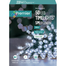 Load image into Gallery viewer, Premier TimeLights 50 White LED Battery Operated String Lights
