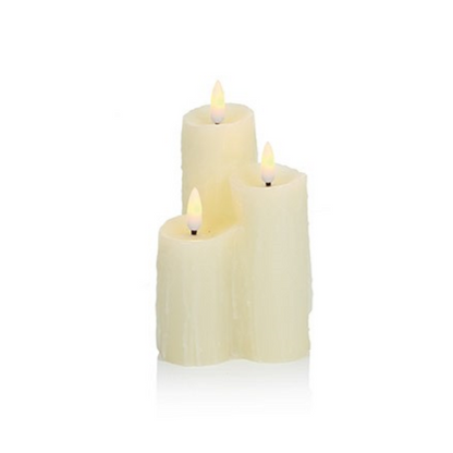 melted edge 3 piece candle stack