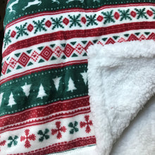Load image into Gallery viewer, Christmas Patterned Red and Green Throw
