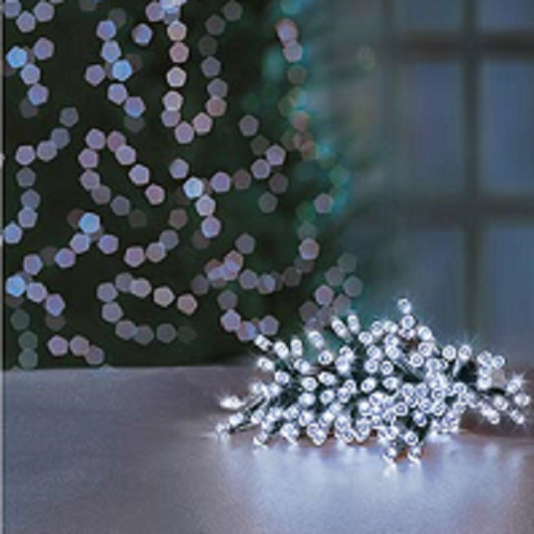 Premier TimeLights 200 White LED Battery Operated String Lights